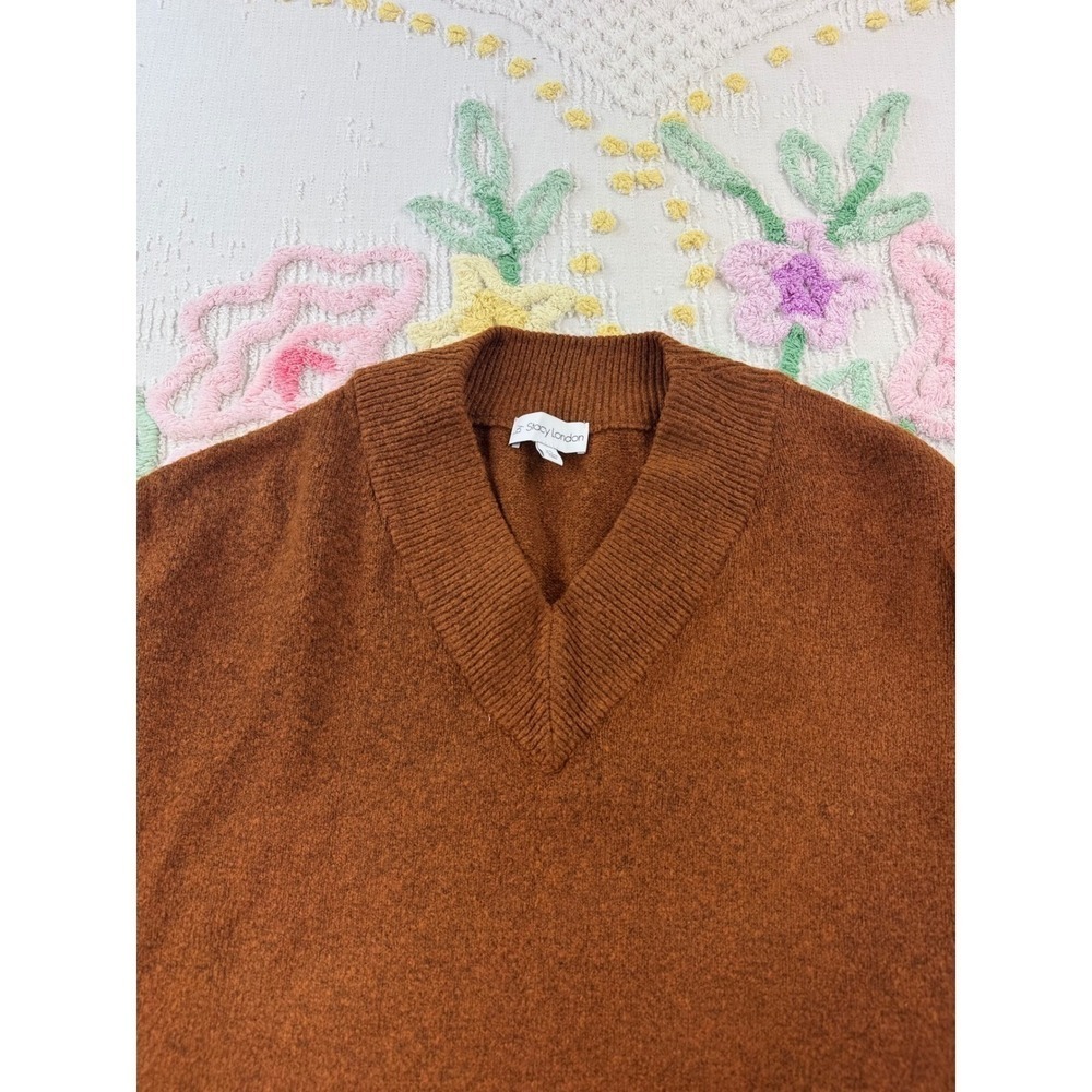 By Stacy London Burnt Orange‎ V-Neck Tunic Sweater XS A670717 - Picture 5 of 9